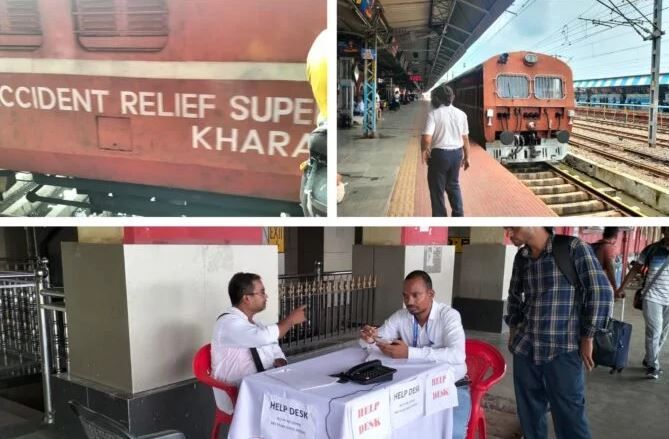 খড়গপুর থেকে ট্রেন দুর্ঘটনাস্থলে পাঠানো হয়েছে একটি ১৪০ টনের ক্রেন ও রেলওয়ে হাসপাতালের চিকিৎসক!