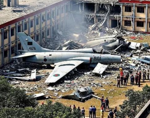 বাংলাদেশ মাইলস্টোন স্কুল অ্যান্ড কলেজের একটি ভবনে ‘প্রশিক্ষণ বিমান’ বিধ্বস্ত হয়েছে!