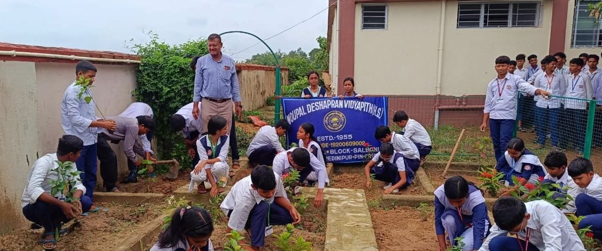 মৌপাল দেশপ্রাণ বিদ্যাপীঠে চারাগাছ রোপণ কর্মসূচি!