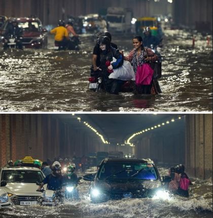 বৃষ্টি-বন্যায় বিপর্যস্ত দিল্লি!