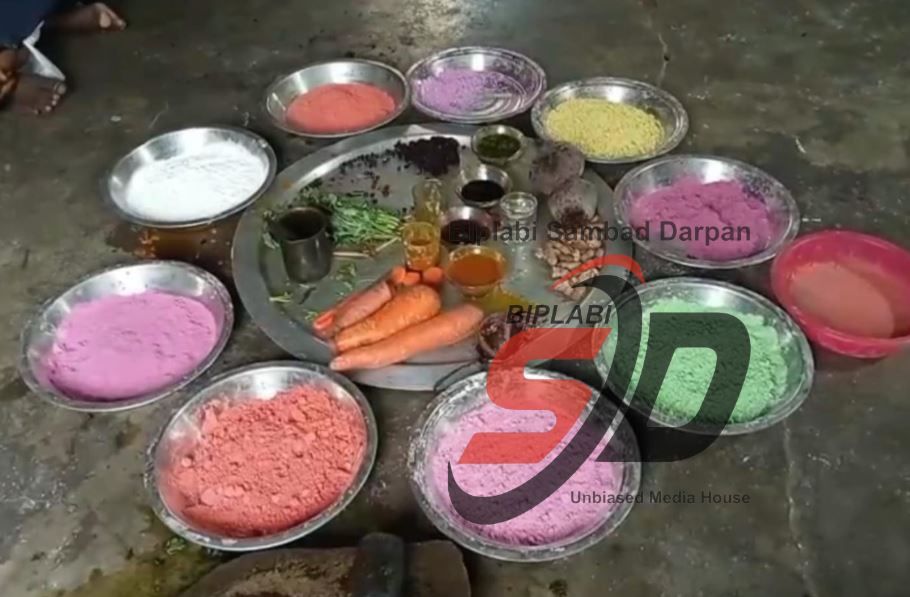 ভেষজ আবিরে বসন্ত বরণ! পলাশী প্রাথমিক বিদ্যালয়ে কচিকাঁচাদের হাতে পরিবেশবান্ধব দোলের প্রস্তুতি!