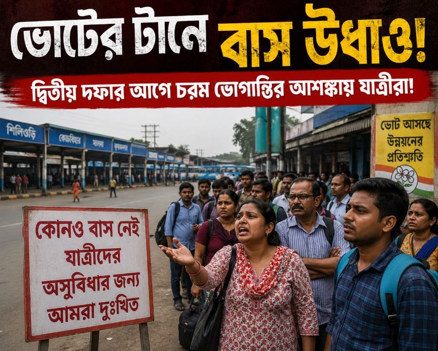 ভোটের টানে বাস উধাও! দ্বিতীয় দফার আগে চরম ভোগান্তির আশঙ্কায় মেদিনীপুরের যাত্রীরা!