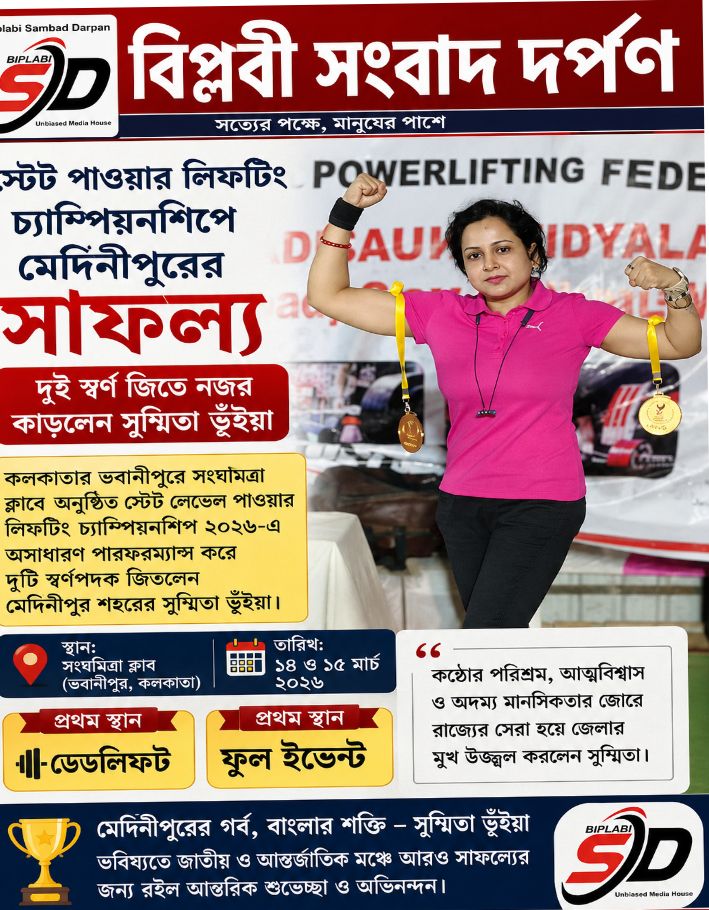 স্টেট পাওয়ার লিফটিং চ্যাম্পিয়নশিপে মেদিনীপুরের সাফল্য, দ্বৈত স্বর্ণ জিতে নজর কাড়লেন সুষ্মিতা ভূঁইয়া